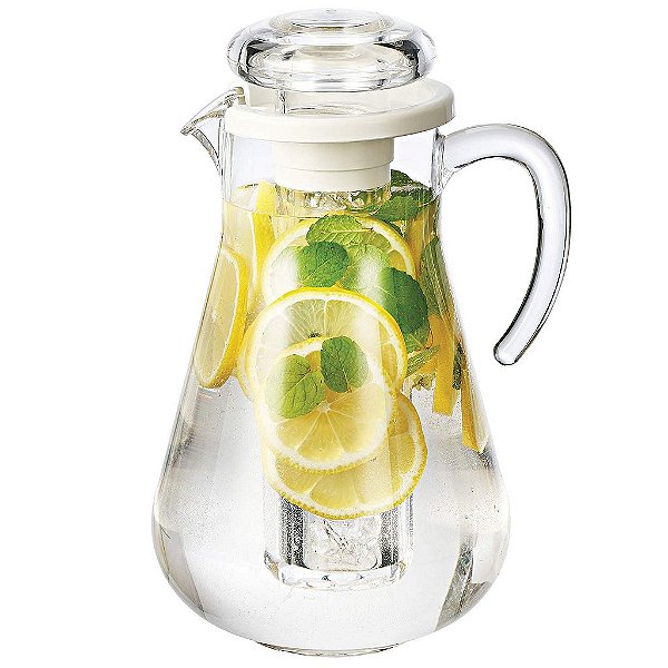 Jarra de Acrílico Service Ideas SWP19SB com Tubo de Gelo, 1,9 Litros (64,2 oz.), Transparente