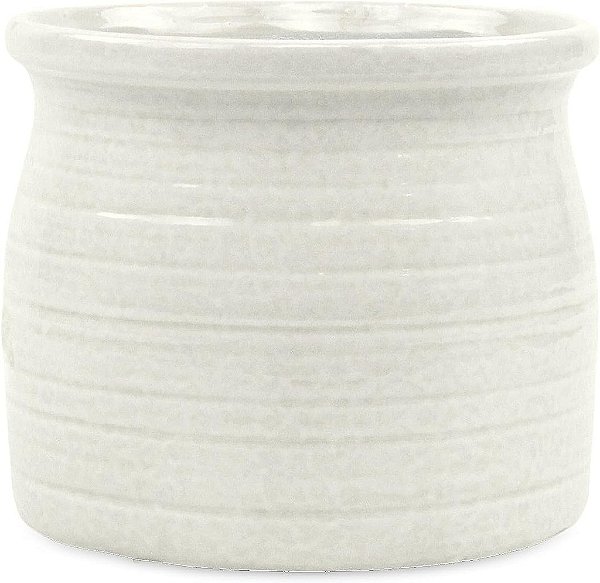 Vaso de cerâmica curvado branco de Cheung