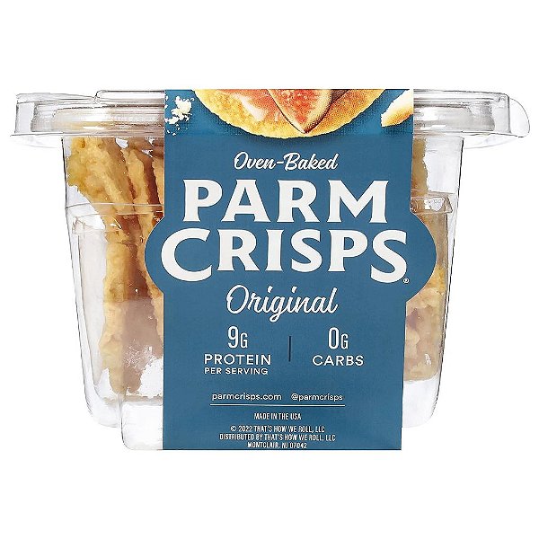 ParmCrisps - Biscoitos de queijo parmesão, feitos simplesmente com 100% de queijo parmesão REAL | Snacks saudáveis Keto, baixo teor de carboidratos, alto teor de proteínas, sem glúten
