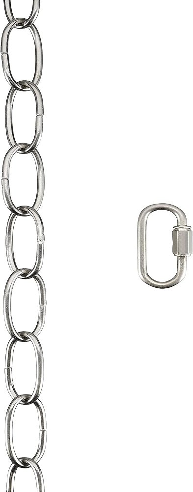 Aspen Creative 21107-31, Aço 20 Pés Corrente Resistente e Conector Rápido para Pendurar até 40 Libras de Peso Máximo - Luminária/Pendente/Lustre em Níquel Escovado. Calibre