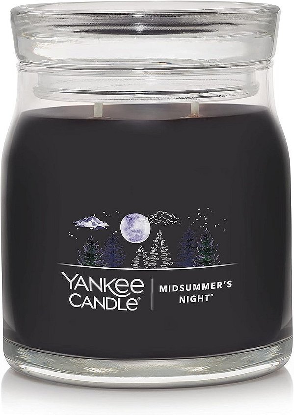 Vela Média Yankee Candle com 2 Pavios com Fragrância de Noite de Meio do Verão, 13oz, 35 Horas de Queima