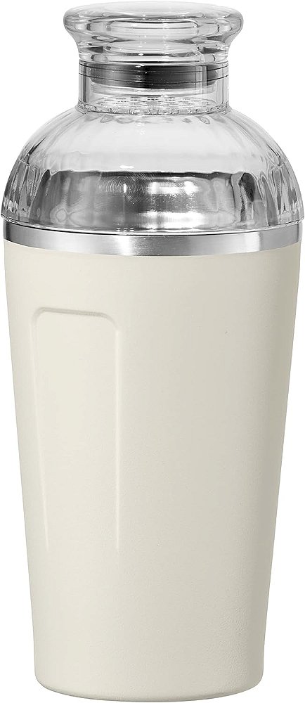 OGGI Groove Agitador de Coquetéis Isolado - Agitador de Aço Inoxidável Isolado a Vácuo de Parede Dupla de 16oz, Tampa Tritan com Coador Integrado, Agitador de Coquetéis Ideal,
