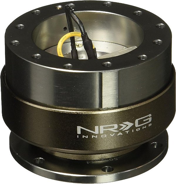 Adaptador de Liberação Rápida para Volante NRG-SRK-200GM Gen 2.0 com 6 furos e parafusos de montagem (Corpo em Metal Cinza/Anel Cromado em Titânio) da NRG Innovations