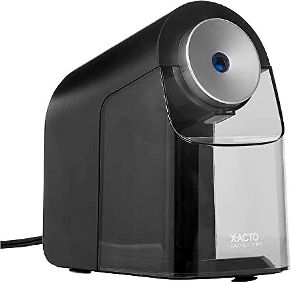 Apontador de Lápis X-ACTO®, Apontador de Lápis Elétrico Teacher Pro®, Com Discagem de Ajuste Automático, Motor SafeStart®, SmartStop®, Preto, 1 Unidade