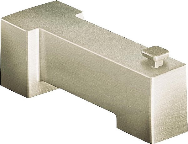 Moen S3896BN Coleção Bico de Banheira Moderno com Desviador 1/2 Polegada, Conexão Slip-Fit CC, Níquel Escovado, 0.5
