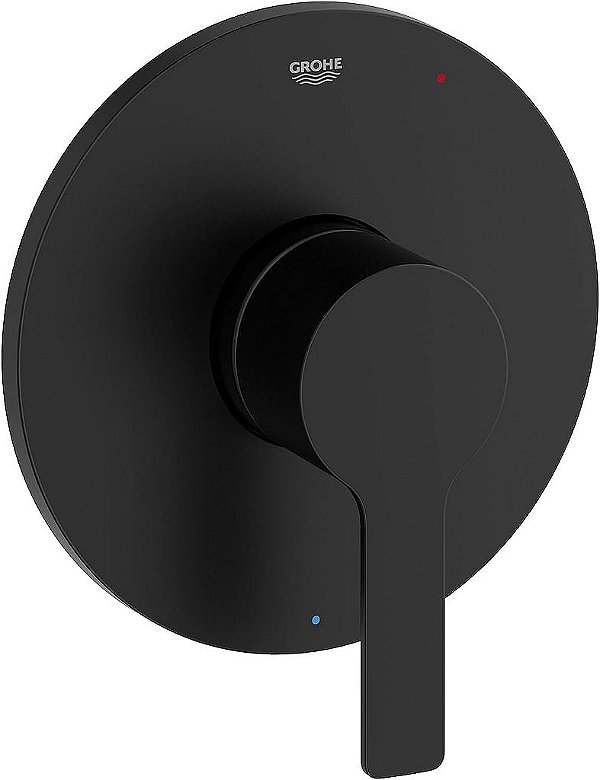 Acabamento de Válvula de Equilíbrio de Pressão GROHE 293302430, Linha Lineare, com Cartucho, Preto Fosco
