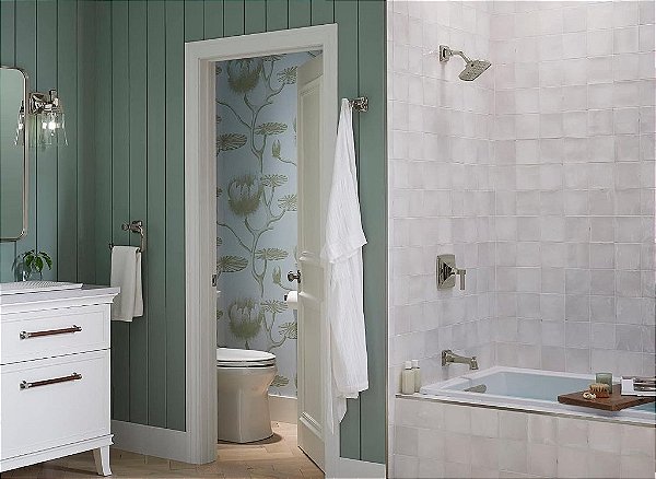 Spout de banheira KOHLER 27406-2MB Riff Wall-Mount com desviador e conexão Slip-Fit, Torneira de banheira, Latão Moderne Escovado Vibrante