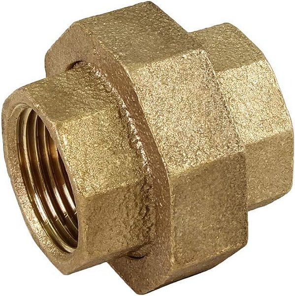 União livre de chumbo de 2 polegadas para aplicações de 125 lb, com conexões roscadas fêmea para dois tubos, construção em latão, resistência superior à corrosão, econômica e fácil de instalar, 15 -