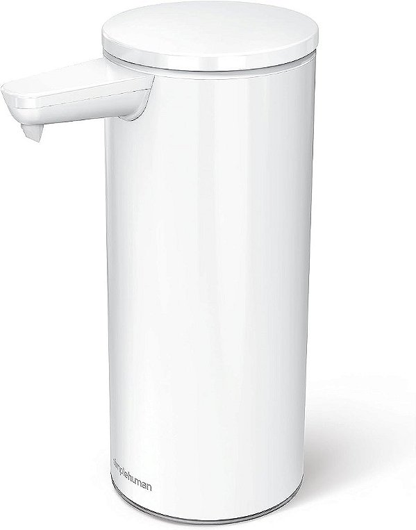 Doseador de sabonete líquido sem contato de 9 oz. Simplehuman, em aço inoxidável branco