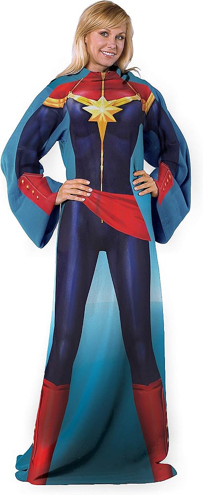 Manta Comfy com Mangas, Adulto (48 x 71 pol), Capitã Marvel Poderosa