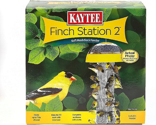 Estação para alimentação de aves silvestres, Bolsa de Malha Macia, Inclui, Amarelo, 4 Bolsas