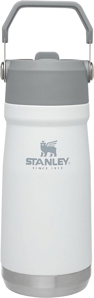 Garrafa de aço inoxidável Stanley IceFlow com canudo, Garrafa de água com isolamento a vácuo para casa, escritório ou carro, Copo reutilizável à prova de vazamentos com canudo e alça.