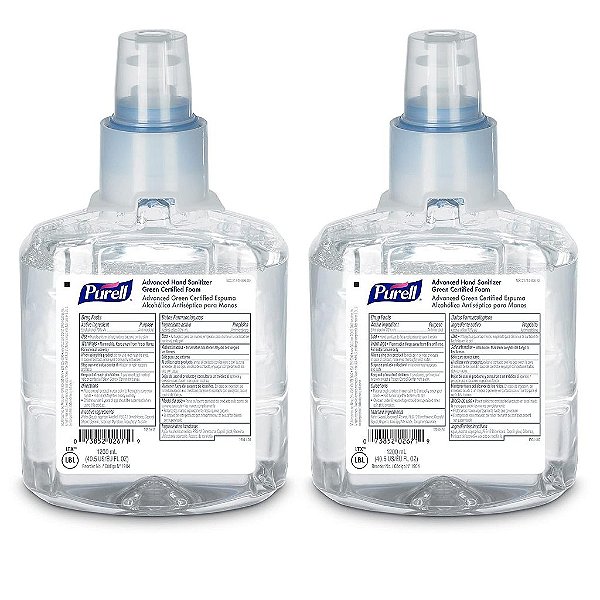 Refil de Detergente para as Mãos PURELL LTX-12 Avançado Certificado Verde, Espuma, Sem Fragrância, 1200 mL Refil de Ecológico Certificado pela EcoLogo para Dispensador PURELL LTX-12
