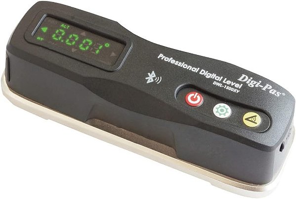 Nível de precisão Digi-Pas 2-Axis Smart Master DWL1500XY com Bluetooth, 0.0002/ft (0.02 mm/M), preto.
