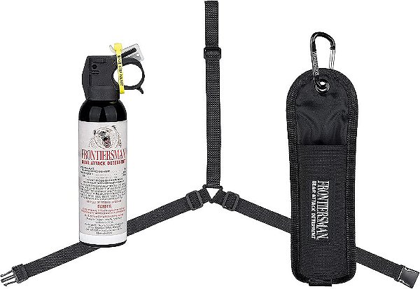 Spray de Urso SABRE Frontiersman 7.9 oz, Máxima Força 2.0% de Capsaicinoides Principais, Poderoso Deterrente de Urso com Alcance de 30 pés, Proteção de Acamp