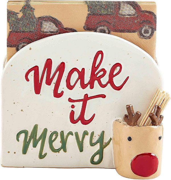 Porta-palitos de dente Mud Pie, suporte 4 3/4 x 5 3/4 | guardanapo 5 x 5, MARROM