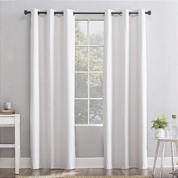 Painel de Cortina Grommet Sun Zero Cyrus Thermal 100% Blackout Branco 40 x 63 (Par)