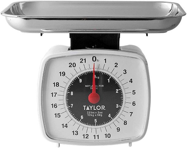 Balança de cozinha digital Taylor 38804016T, analógica, 5-1/2 pol. L x 5 pol. W, Multicolorido