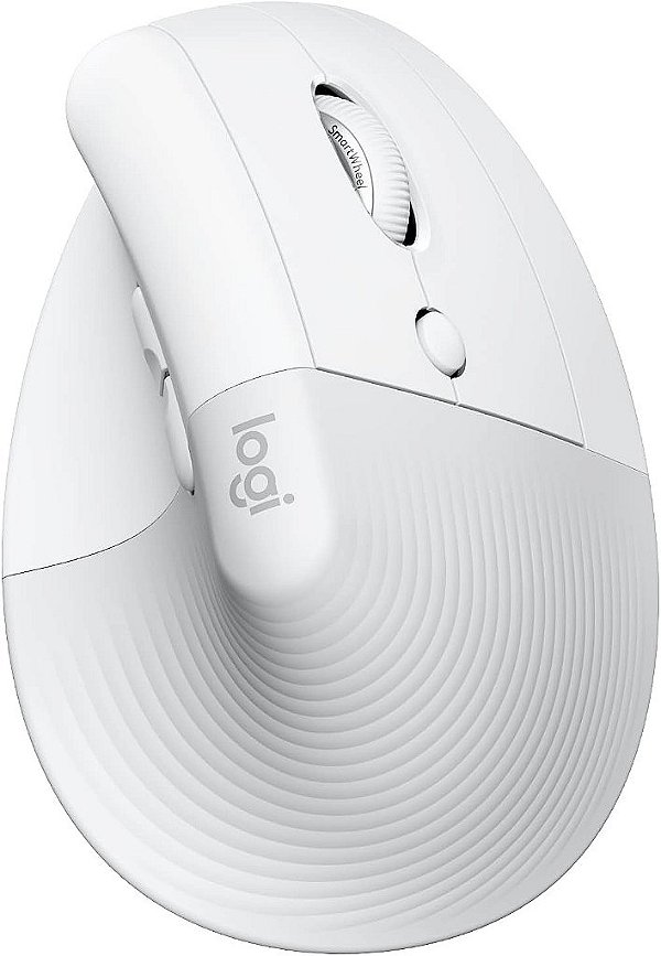 Logitech Lift para Mac Mouse Ergonômico Vertical sem Fio, Bluetooth, Cliques Silenciosos, Roda Silenciosa Inteligente, 4 Botões Personalizáveis, para macOS/iPadOS/MacBook Pro/Air/iMac/iPad - Branco Off