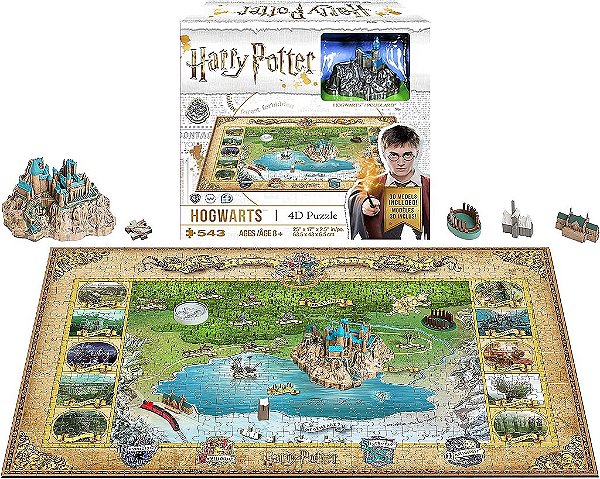 Quebra-cabeça em 3D do Mini Castelo de Hogwarts de Harry Potter da 4D Cityscape