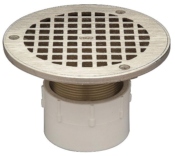 Ralo de piso ajustável Zurn FD2210-PV2, Corpo de PVC, Conexão de 2 por Solda de Solvente
