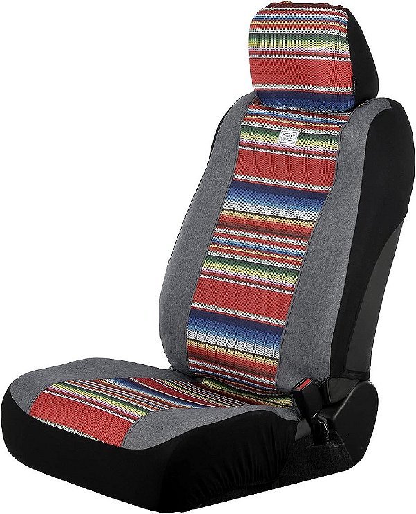 Capa de Banco Traseiro Baixo Hooey, Proteção Durável de Banco, Capas de Banco Fáceis de Instalar para Carro, Caminhão, Van, SUV, Rockstar (Serape Tijuana)
