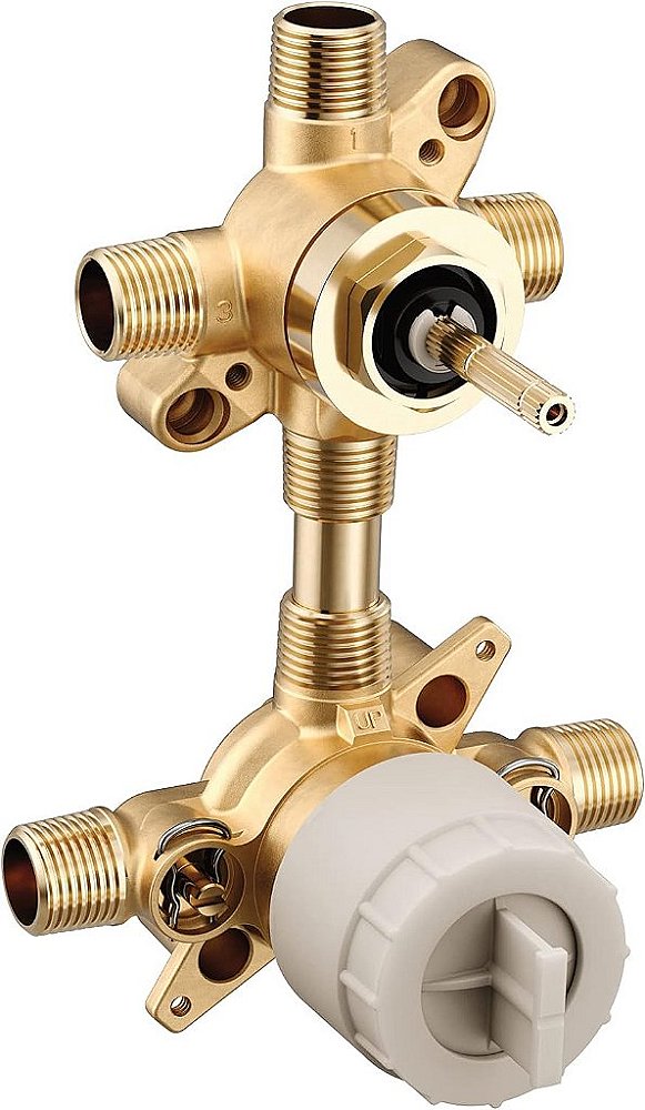 Válvula de mistura para chuveiro Moen M-CORE 3-Series com válvula de transferência integrada de 2 ou 3 funções com conexões CC/IPS e paradas, U232CIS.