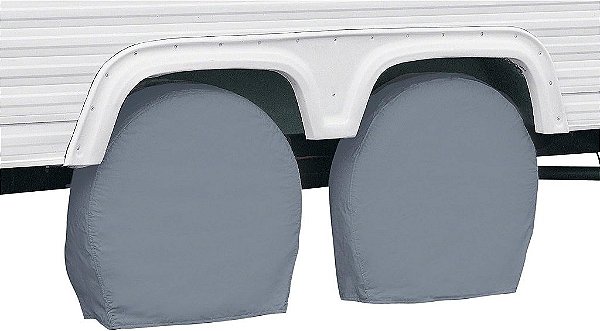 Coberturas de Roda de RV Over Drive Classic Accessories, Rodas 24-27 de Diâmetro, Largura do Pneu de 8.5, Cinza, Tecido de Poliéster Respirável, Universal, Antiderrapante,