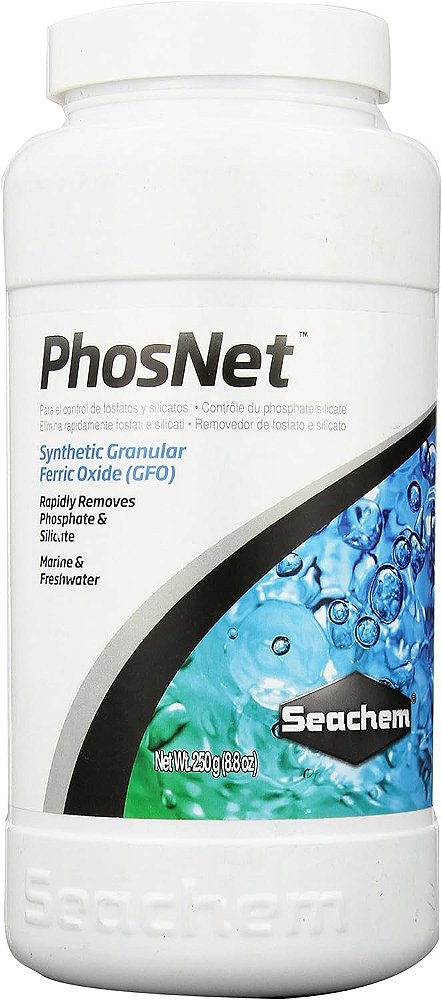 Seachem PhosNet Removedor de Fosfato e Silicato para Mídia de Filtro de Aquário, 250g/8.8oz (001443)
