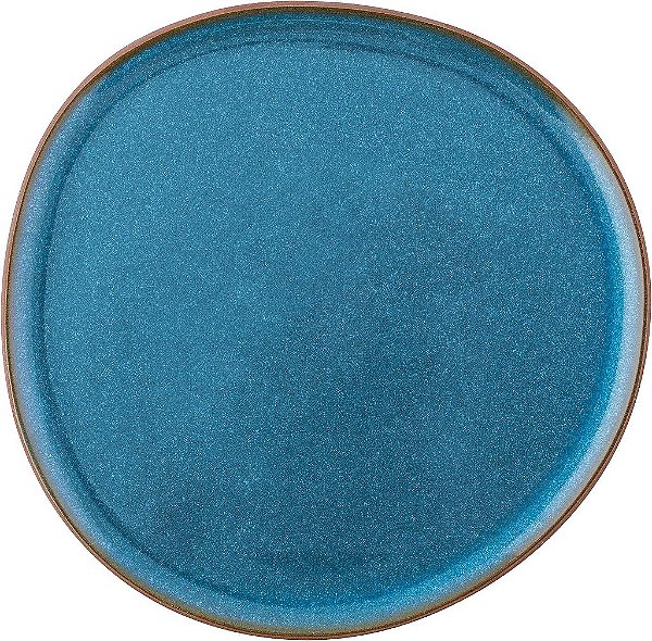 Presentes de Karma Prato de Salada de Terra Cotta Azul Azul, 8