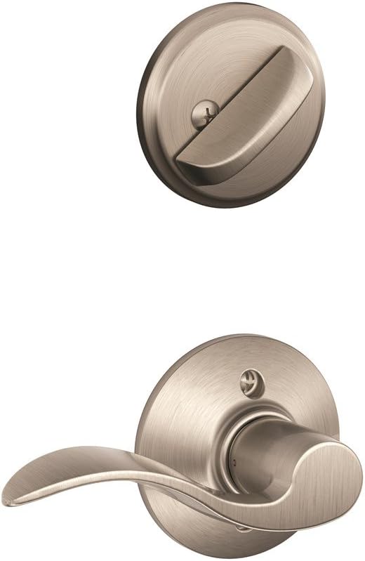 Schlage F59 ACC 619 RH - Maçaneta de Alavanca Interior para Destros com Trinco, Níquel Acetinado (Apenas Metade Interna)