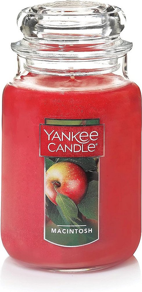 Vela Yankee Candle Macintosh Perfumada, Clássica, Pote Grande de 22oz com um Único Pavio, Mais de 110 Horas de Tempo de Queima