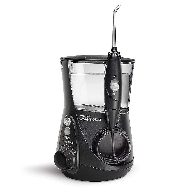 Waterpik Aquarius Water Flosser Profissional para Dentes, Gengivas, Aparelhos, Cuidados Dentários, Potência Elétrica com 10 Configurações, 7 Pontas para Múltiplos Usuários e Necessidades