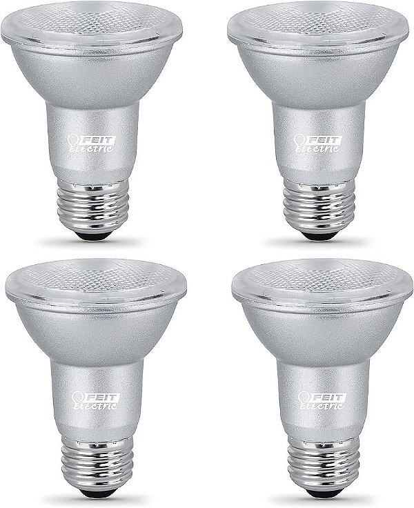 Lâmpadas LED Feit Electric PAR20, equivalente a 50W, Lâmpadas Spotlight reguláveis, branco brilhante 3000k, base E26, 450 lumens, vida útil de 22 anos, lâmpadas de hol