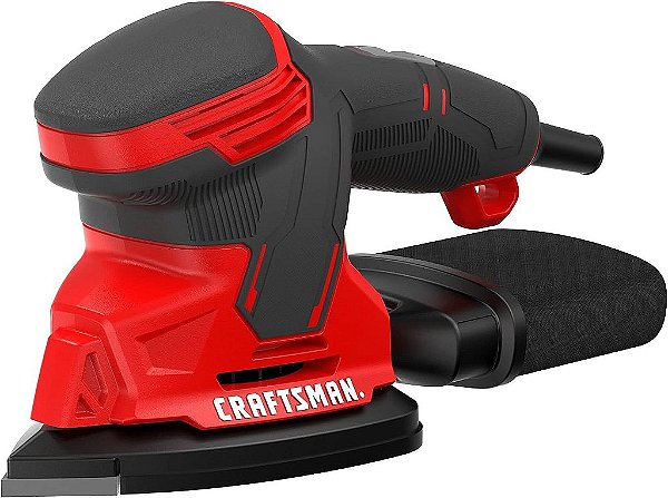 Lixadeira de Detalhes CRAFTSMAN, Lixadeira Mouse com Fio para Marcenaria, Inclui 2 Acessórios, Folhas de Lixa e Saco Coletor de Pó (CMEW210)