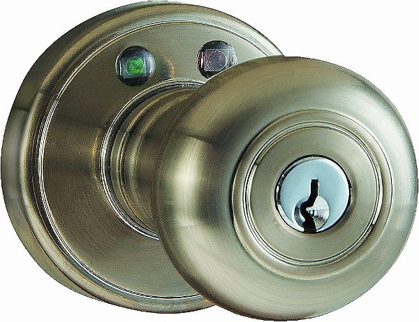 Trava eletrônica de entrada com controle remoto MORNING INDUSTRY INC RKK-01SN, acabamento níquel acetinado