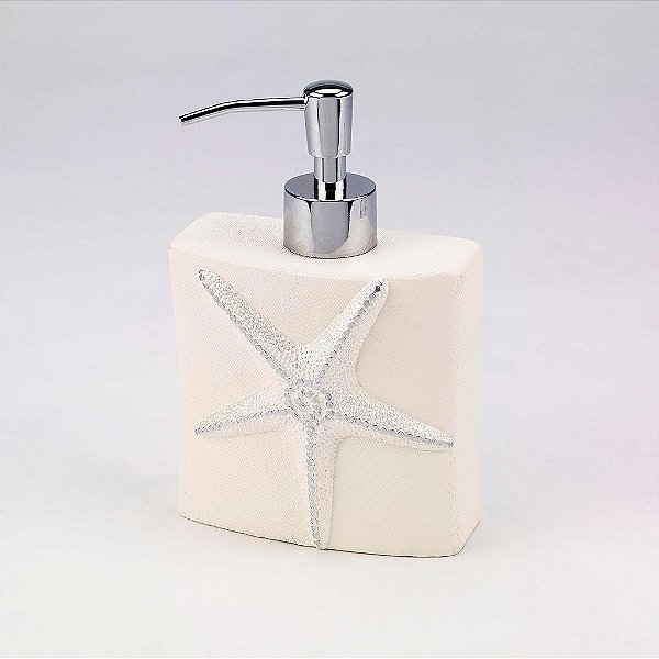 Avanti Linens - Bomba de loção / Dispensador de sabão, Acessórios de bancada, Decoração de banheiro inspirada em conchas do mar, Essenciais para banheiro de hóspedes (Coleção Sequin Shells)
