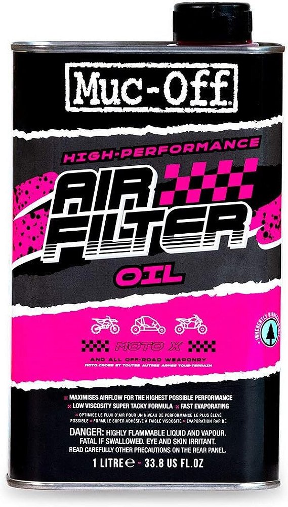Óleo para filtro de ar Muc-Off, 1 litro - Óleo avançado para filtro de ar de espuma para motocicletas - Óleo para filtro de motor para motocross, MX, moto off-road