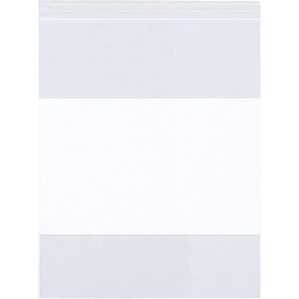 Saco de polietileno bloco branco resistente com zíper reciclável 2 1/2 x 3, 4 Mil (1000/caixa)