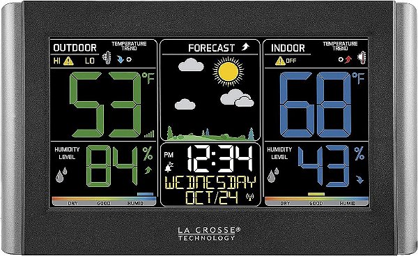 Estação Meteorológica La Crosse Technology C85845-INT, Preta