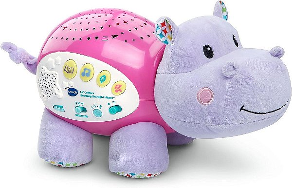 VTech Baby Lil' Critters Hipopótamo Starlight Soothing, Rosa (Exclusivo da Amazon) Pequeno
