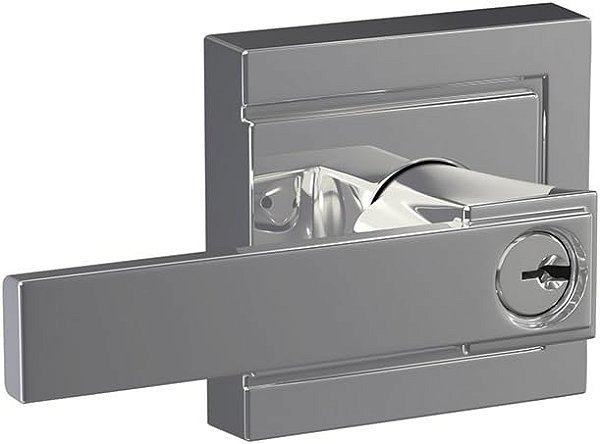 Fechadura com Alavanca Northbrook SCHLAGE F51A NBK 625 ULD com Trava de Entrada com Chave, Cromo Brilhante