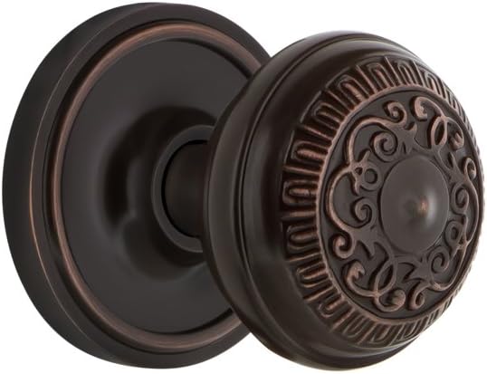 Maçaneta de porta Nostalgic Warehouse Classic Rosette Privacy Egg & Dart em Bronze Atemporal