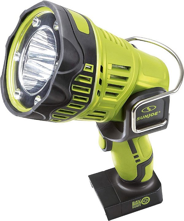 Sun Joe 24V-1500FL-CT 24V IONMAX Lanterna de mão LED sem fio de 1500 lumens/spotlight/floodlight, iluminação de 700 jardas, cabeça pivotante de 90 graus