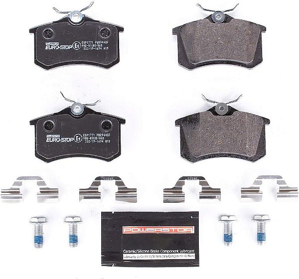 Power Stop ESP1771 Euro-Stop ECE-R90 Pastilhas de Freio Traseiras de Cerâmica