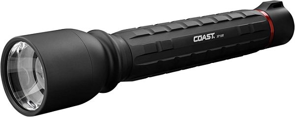Lanterna Coast XP18R 3650 Lumen USB-C Recarregável com Dupla Fonte de Energia, LED de Feixe Puro e Foco Deslizante, Construída em Alumínio de Qualidade Superior, Preto, 30323