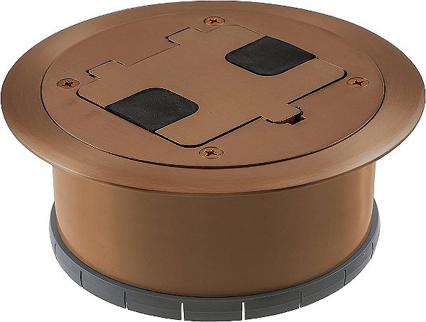 Tampa de caixa de piso Bryant Electric RF406BN com tomada de 15A 125V incluída, marrom