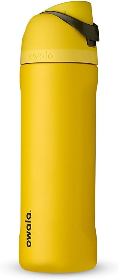 Garrafa de Água Isolada de Aço Inoxidável com Canudo Owala Harry Potter FreeSip, Garrafa de Água Esportiva Livre de BPA, Ótima para Viagens, 24 oz, Lufa-Lufa
