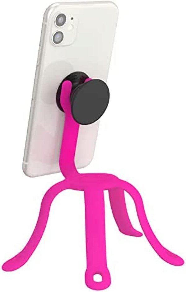 PopSockets: Suporte Flexível para Celular e Suporte, Suporte de Tripé para Celular, Suporte Universal para Dispositivos - Rosa Quente