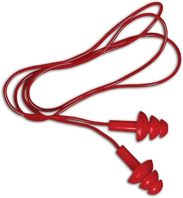 Protetores auriculares reutilizáveis Magid E2 IHP27 com fio e estojo, 50 pares
